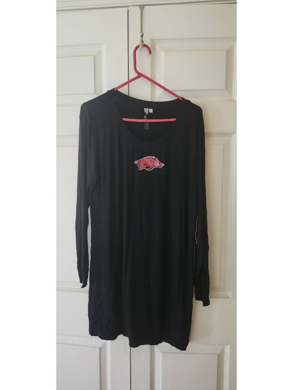 New Flying Colors Black Arkansas Razorbacks Long Sleeve Side Slit Tunic Size XL